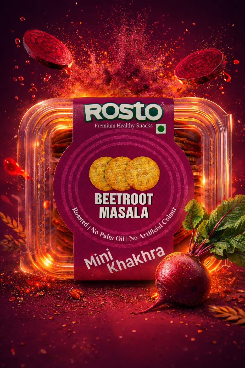 Beetroot Masala Mini Khakhra