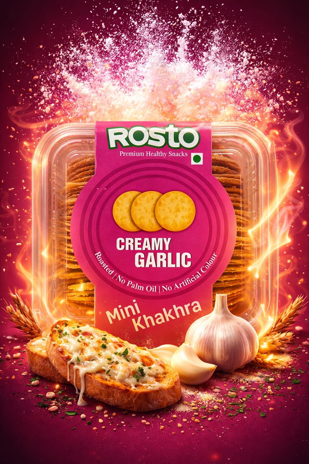 Creamy Garlic Mini Khakhra