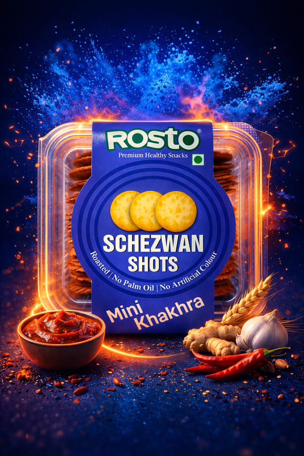 Schezwan Shots Mini Khakhra